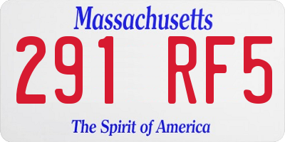 MA license plate 291RF5