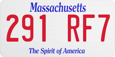 MA license plate 291RF7