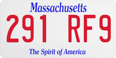 MA license plate 291RF9