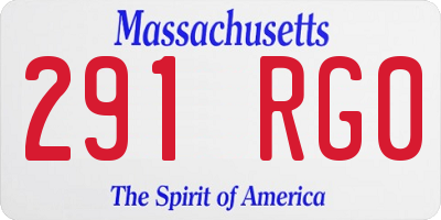 MA license plate 291RG0