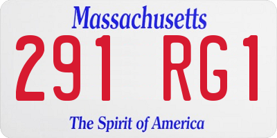 MA license plate 291RG1