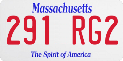 MA license plate 291RG2