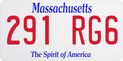 MA license plate 291RG6