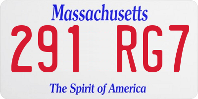 MA license plate 291RG7