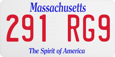 MA license plate 291RG9