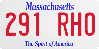 MA license plate 291RH0