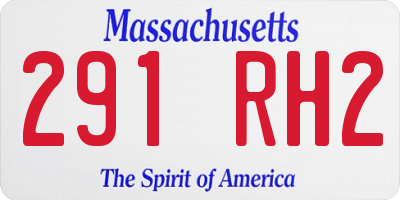 MA license plate 291RH2