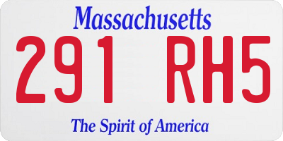 MA license plate 291RH5