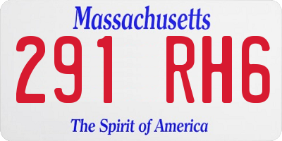 MA license plate 291RH6