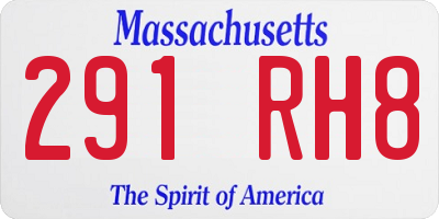 MA license plate 291RH8