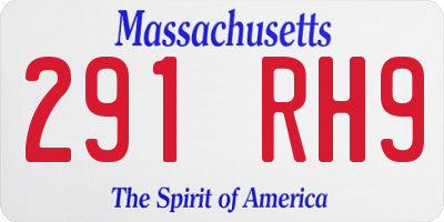 MA license plate 291RH9