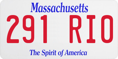 MA license plate 291RI0