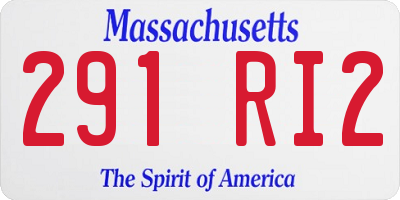 MA license plate 291RI2