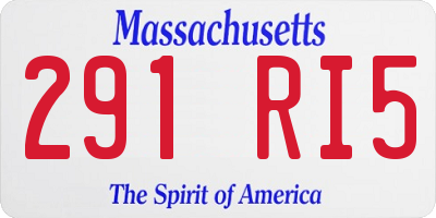 MA license plate 291RI5