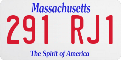 MA license plate 291RJ1
