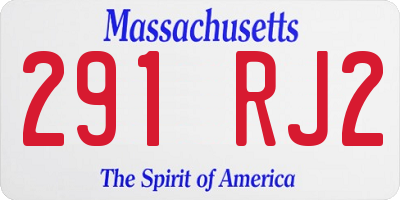 MA license plate 291RJ2