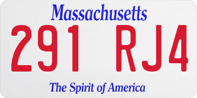 MA license plate 291RJ4