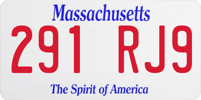 MA license plate 291RJ9