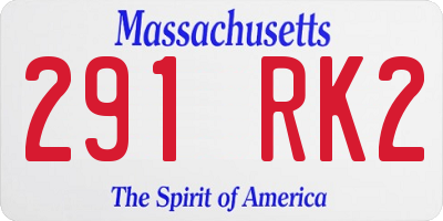 MA license plate 291RK2