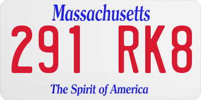 MA license plate 291RK8