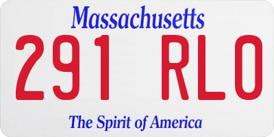MA license plate 291RL0