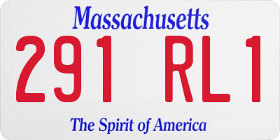 MA license plate 291RL1
