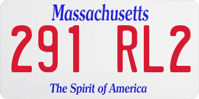 MA license plate 291RL2