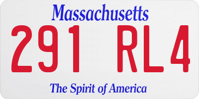 MA license plate 291RL4