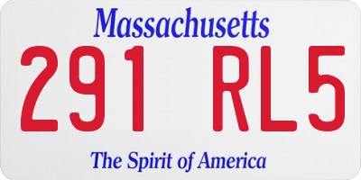 MA license plate 291RL5