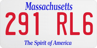 MA license plate 291RL6