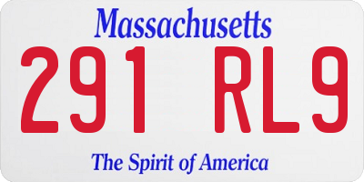 MA license plate 291RL9