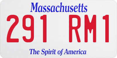MA license plate 291RM1