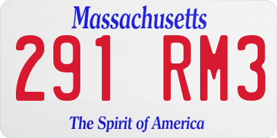 MA license plate 291RM3