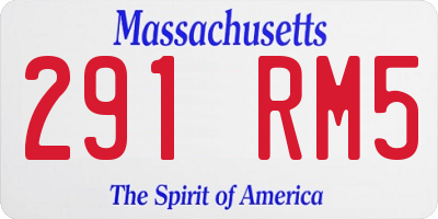 MA license plate 291RM5