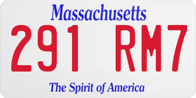 MA license plate 291RM7