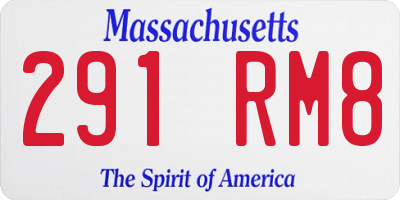 MA license plate 291RM8