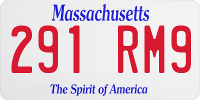 MA license plate 291RM9