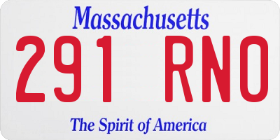 MA license plate 291RN0