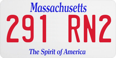 MA license plate 291RN2