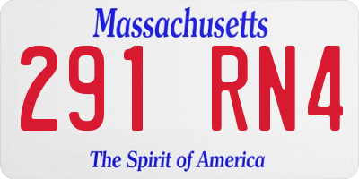 MA license plate 291RN4