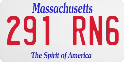 MA license plate 291RN6