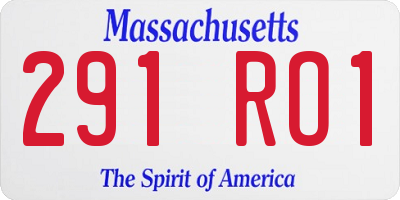 MA license plate 291RO1