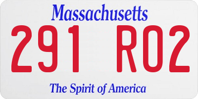 MA license plate 291RO2