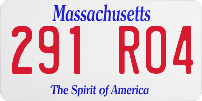 MA license plate 291RO4