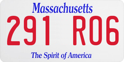 MA license plate 291RO6