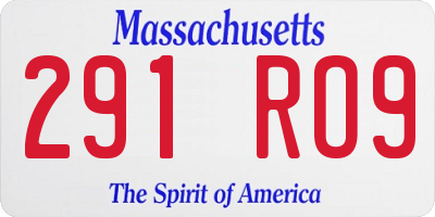 MA license plate 291RO9