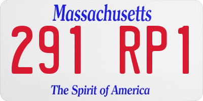 MA license plate 291RP1