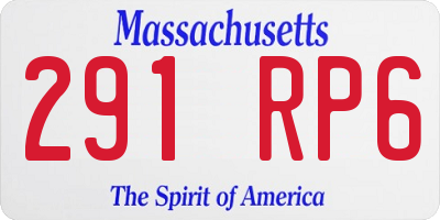 MA license plate 291RP6