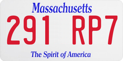 MA license plate 291RP7