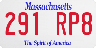 MA license plate 291RP8